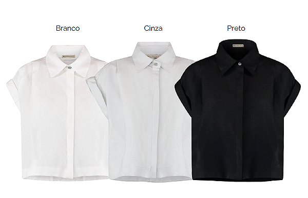 Camisa Linho Sem Manga Com Pregas