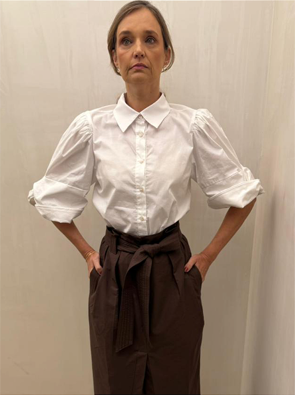 Camisa Tricoline Detalhe Manga Torcida