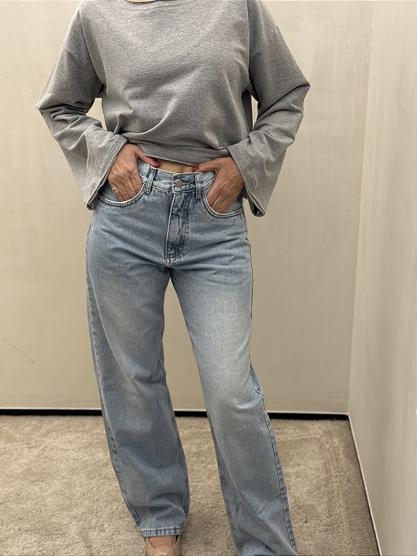 Calça Jeans Reta Clara
