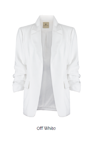 Blazer 3/4 De Viscose Manga Prega
