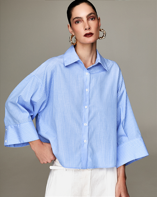 Camisa Listrada Manga Larga