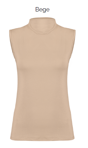 Blusa Sem Manga De Malha Com Gola