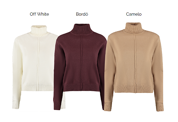 Blusa Retilinea Gola Alta