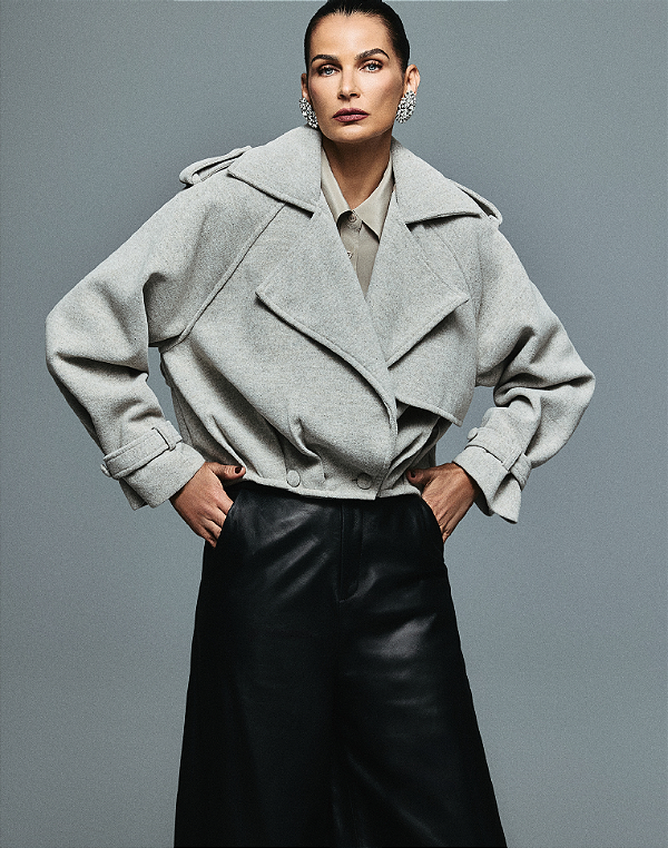 Jaqueta Trench Com Pregas