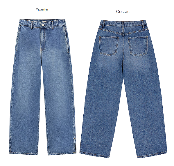 Calça Jeans Ballon Com Detalhe Fenda