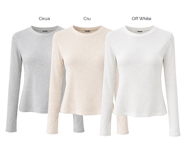 Blusa Gola Careca Malha Linho Misto