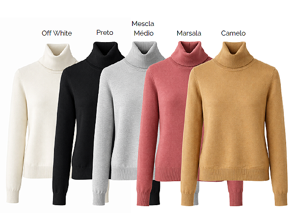 Blusa Retilinea Gola Alta
