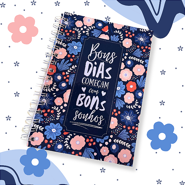 Caderno Pautado Capa Dura A5 Bons Dias Azul