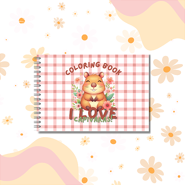 Caderno de Colorir Capivara Fofa Capa Dura A5