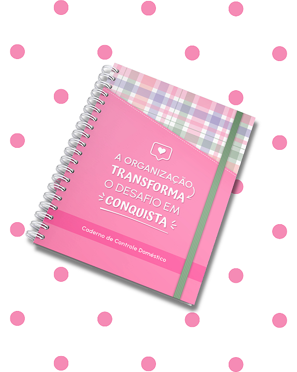 Caderno Controle Doméstico A5 Capa Dura Rosa