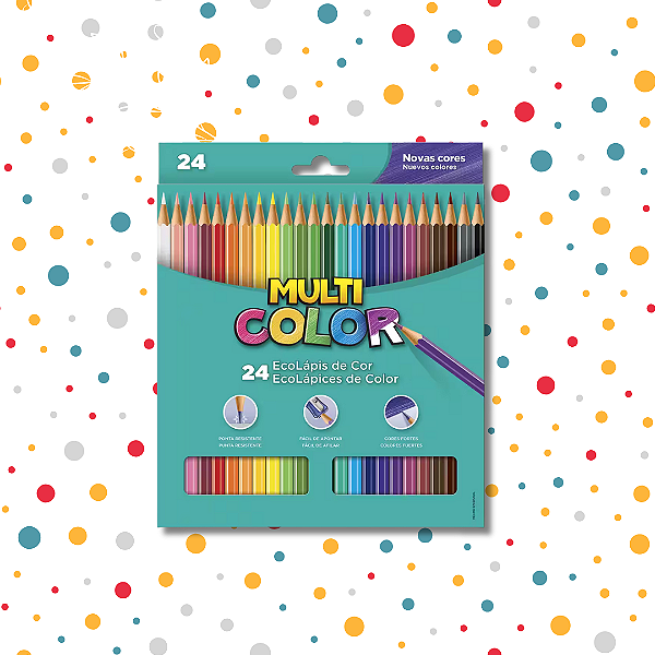 Lápis de Cor 24 Cores Multicolor