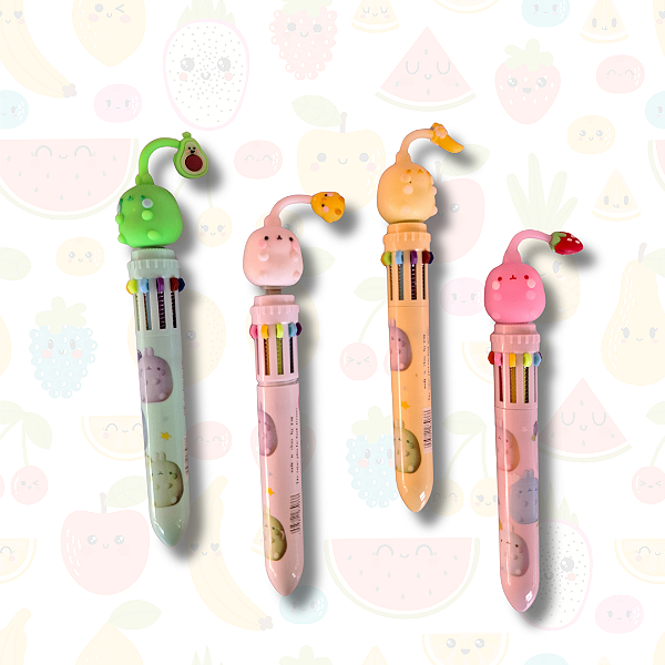 Caneta 10 Cores Bichinhos Molang