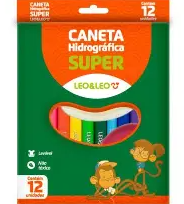 Canetinha Hidrocor 12 Cores Leo e Leo Super
