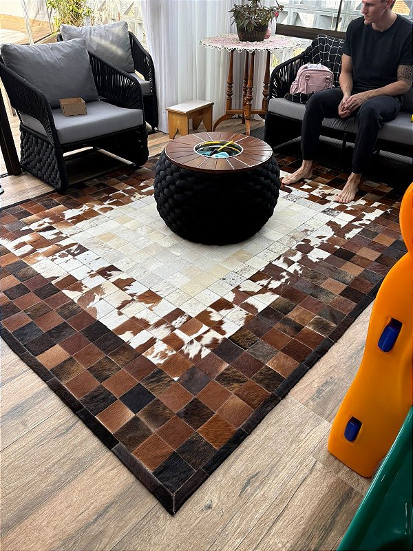 Tapete Costurado Quadriculado 10cm x 10cm