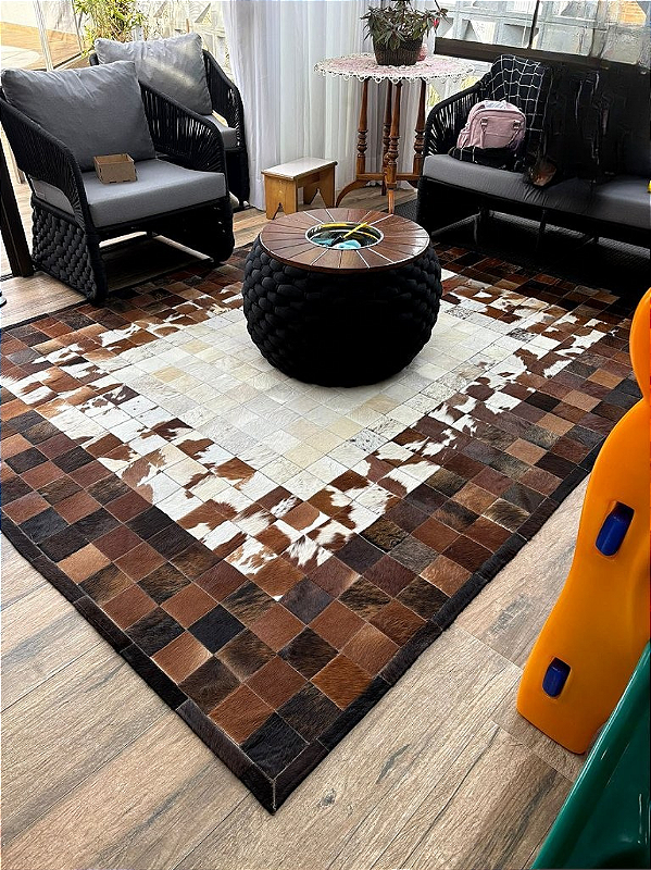 Tapete Costurado Quadriculado 10cm x 10cm