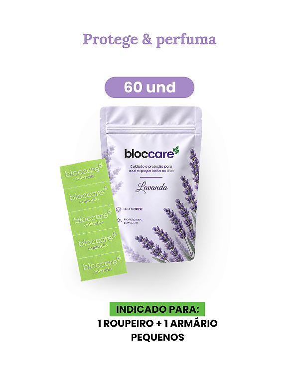 Bloccare Antimofo - 1 pacote x 60 etiquetas Lavanda