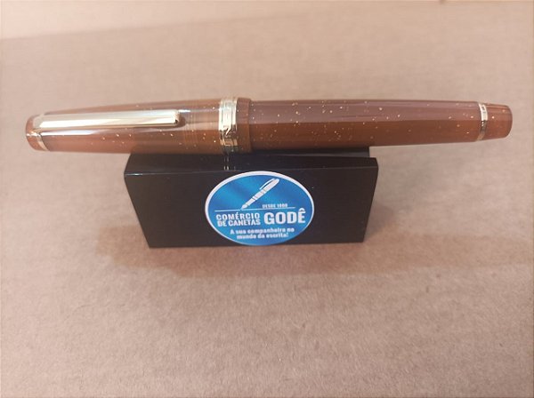 Caneta Tinteiro Jinhao 82  - Marrom com Dourado