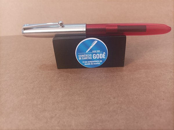 Caneta Tinteiro Jinhao 51-A - Corpo Translúcido Vermelha