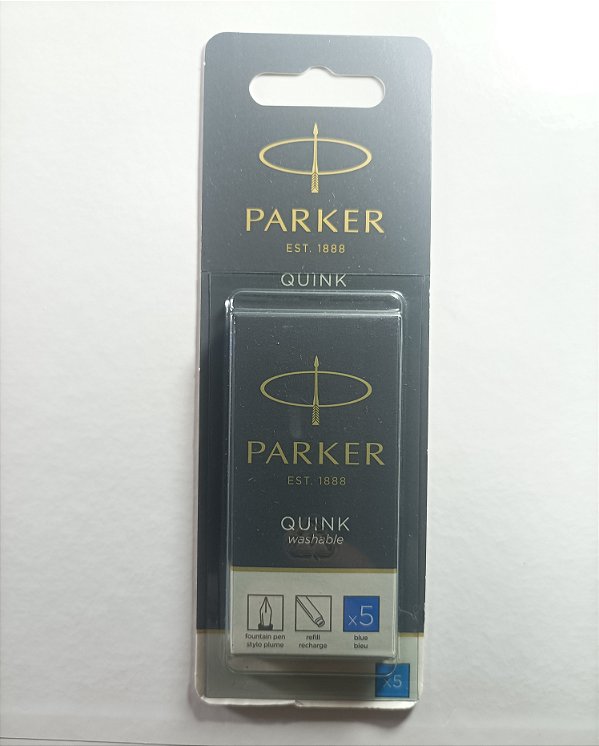 Tinta Parker Quink  Azul Lavável - 5 Unidades