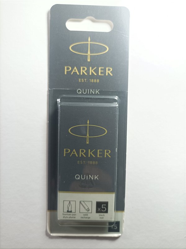 Tinta Parker Quink Preta Permanente - Cartucho com 5 Unidades