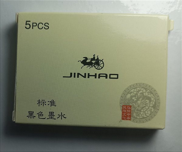 Tinta Jinhao - Preta Permanente - 5 Cartuchos