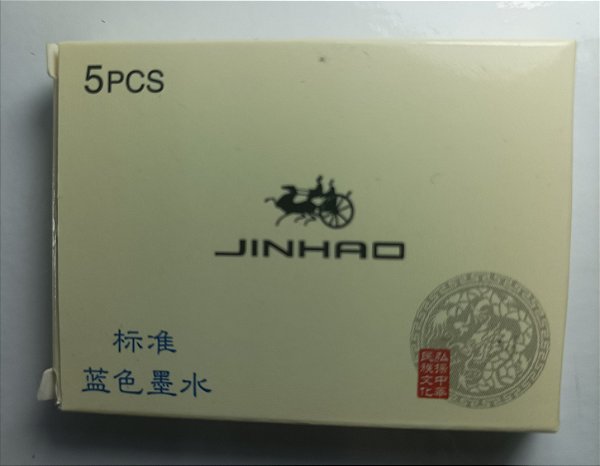 Tinta Jinhao Azul Lavável - 5 Cartuchos