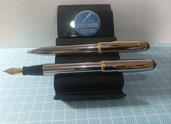 Jogo Caneta Reform Tinteiro e Esferográfica Super Anos 80