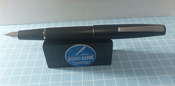 Caneta Tinteiro Jinhao 80- Preta com Clip em Aço Escovado