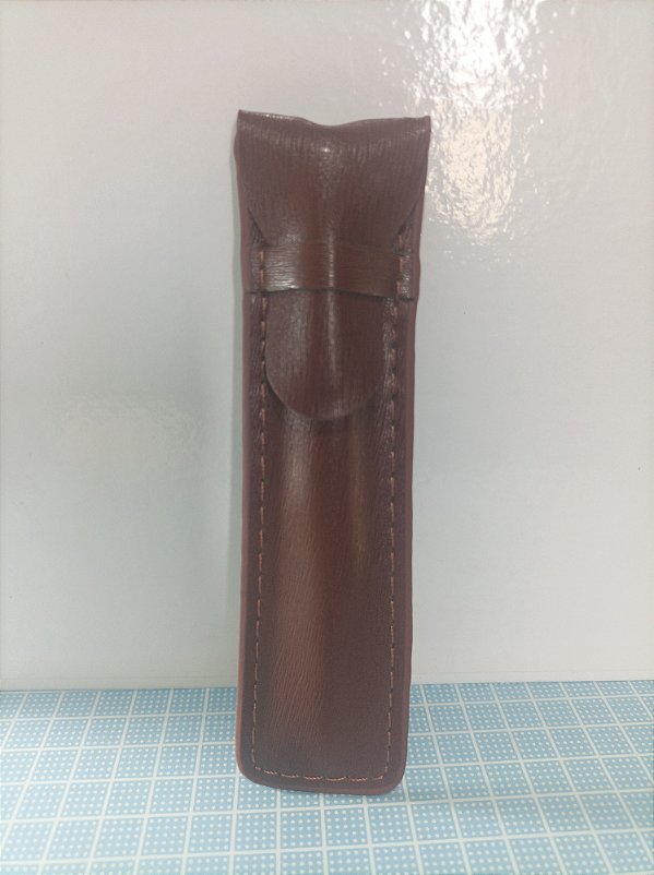 Estojo Porta Caneta Couro Sintético Marrom