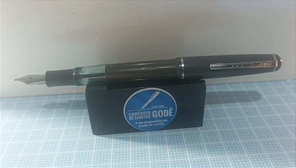 Caneta Tinteiro MINIMAX - Cinza - Década de 70 - Pena F