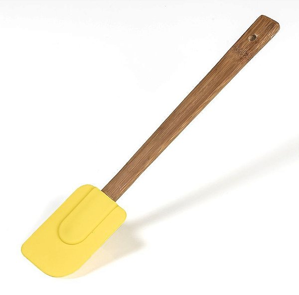 Espátula de Silicone/Bambu 30cm Amarela