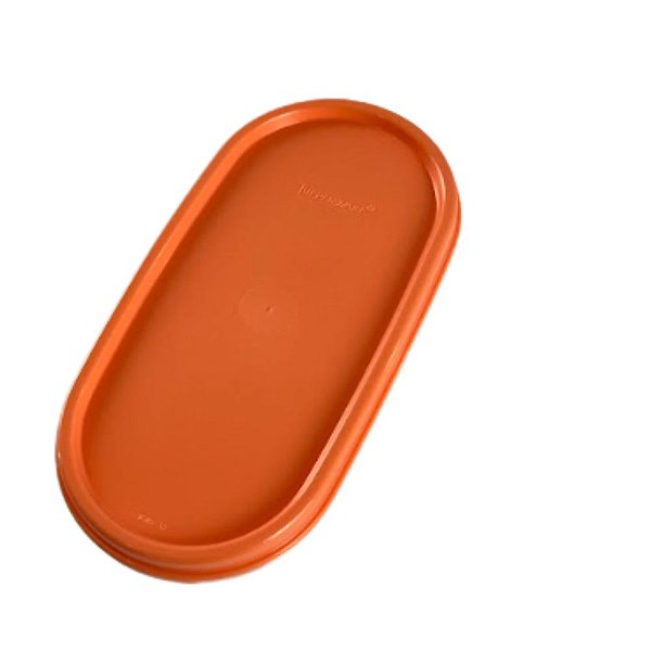 Pote Modular Oval 500ml - Transparente Tampa Laranja