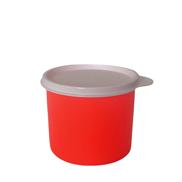 Tupperware Tupper Redondinha 500 ML Laranja Neon/Tampa Branca