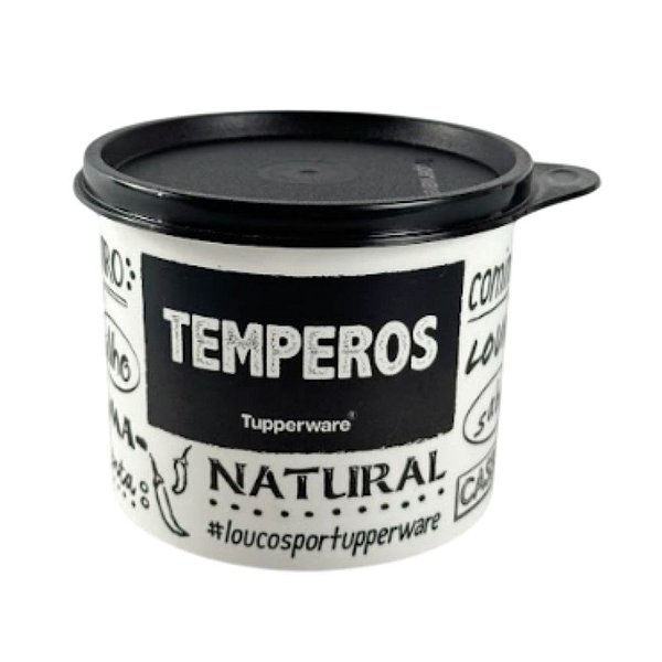 Tupper Tupperware Redondinha Caixa 500ml Temperos Preto/Branco