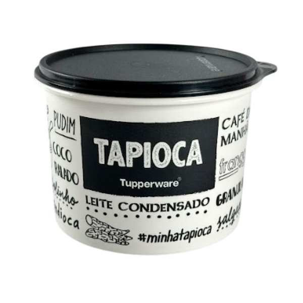 Tupper Tupperware Redondinha Caixa 500ml Tapioca Preto/Branco