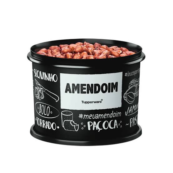 Tupperware Tupper Caixa 1,1L -  Amendoim Preto/Branco