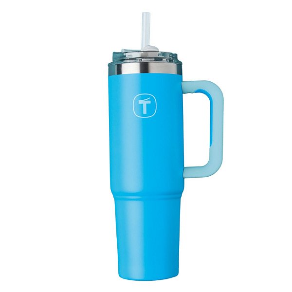 Copo Térmico Big T com canudo 1,1L - Grécia/Azul Claro