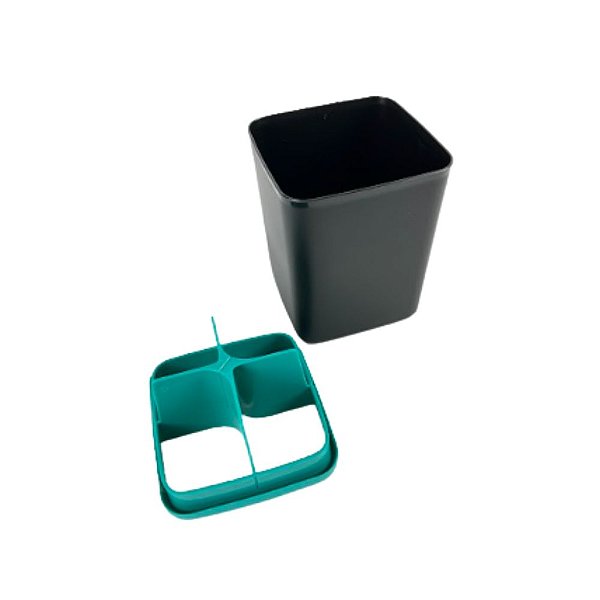 Suporte Utensílios Preto Com Verde Tupperware