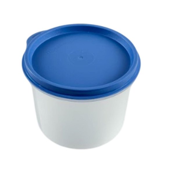 Tigela Visual 550ml Transparente Com Tampa Azul