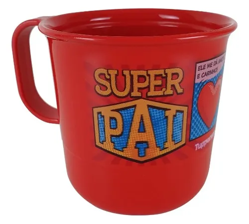 Caneca Tupperware 350ml - Super Pai Vermelha