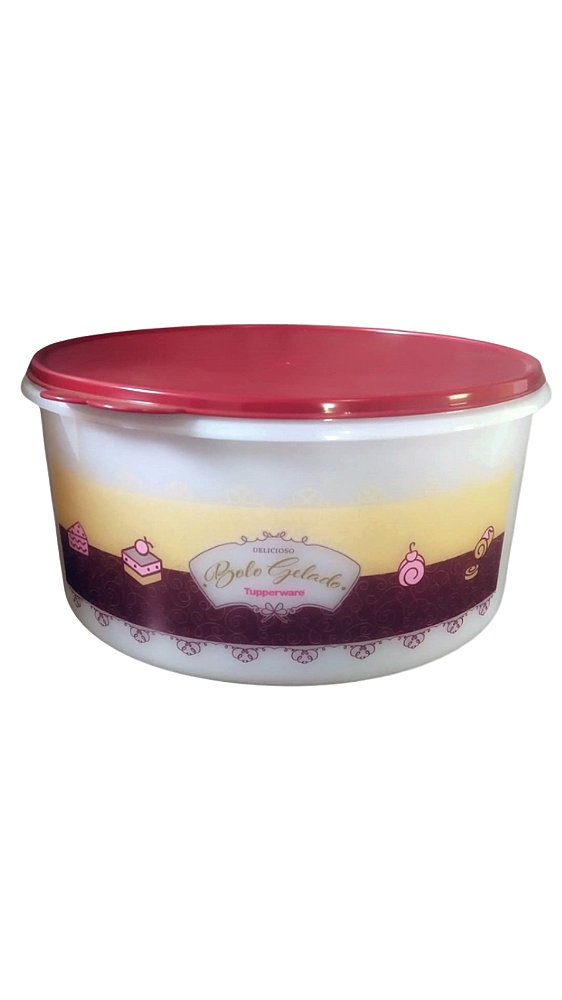 Tupperware Porta Tudo 10 Litros - Bolo Gelado Tampa Marsala