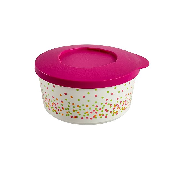 Tigela Ilumina 550ml - Poá Tampa Pink