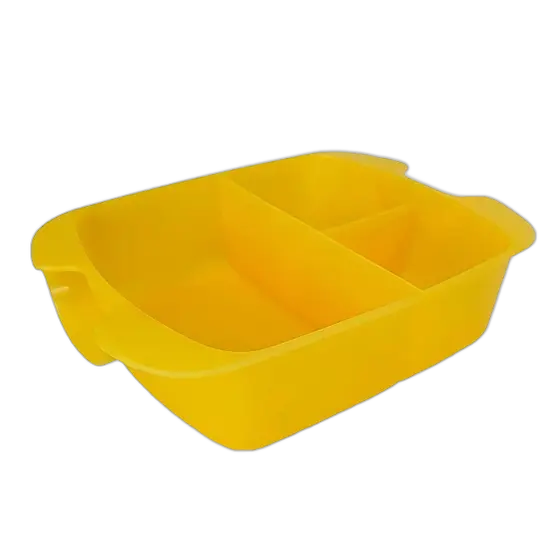 Tupperware Bandeja Retangular Dividida - Cristalwave Amarelo