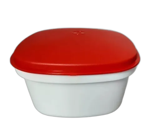 Tupperware Travessa Actualité Quadrada 2,5 Litros - Branco/Vermelho