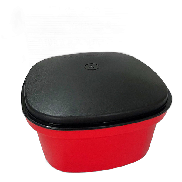 Tupperware Travessa Actualité Quadrada 2,5 Litros - Vermelha Tampa Preta