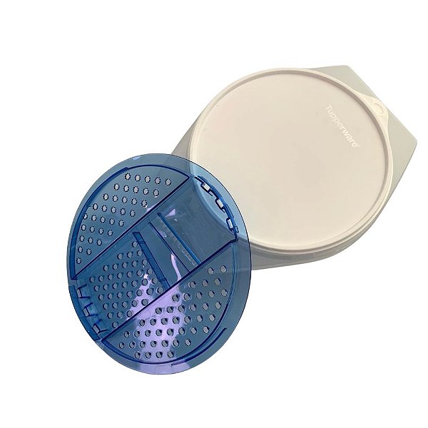 Tupperware Prática 2 Litros - Azul Tampa Branca