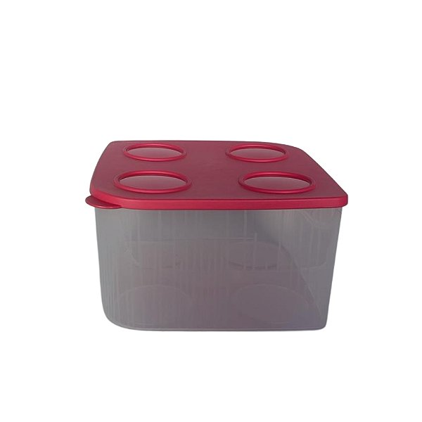 Tupperware Fresh Box Quadrada 5,2 Litros - Translúcida Tampa Flamingo