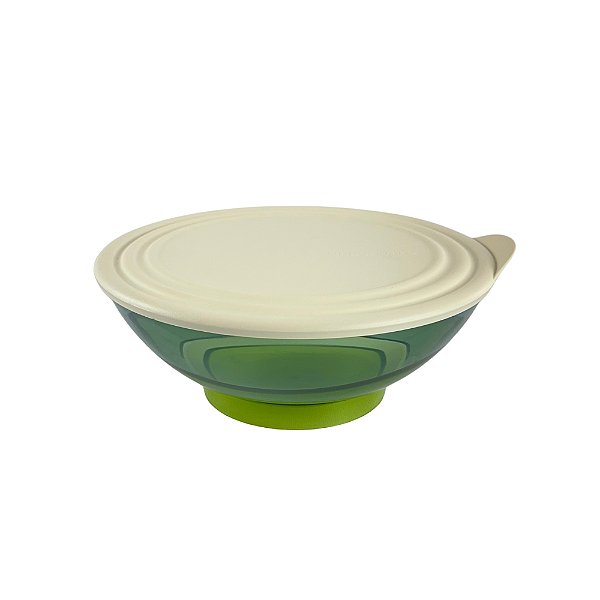Tupperware Tigela Elegância Policarbonato 1,5 Litros - Fumê/Verde