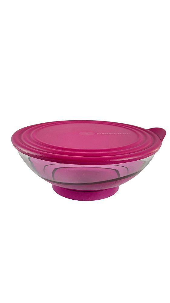 Tupperware Tigela Elegância Policarbonato 1,5 Litros - Transparente/Rosa