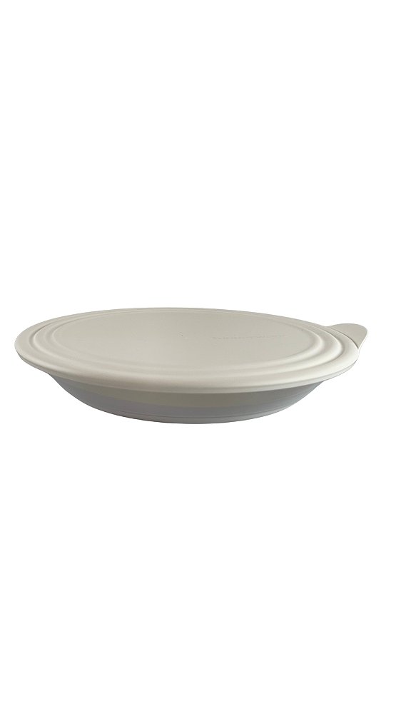 Tupperware Tigela Elegância Baixa Policarbonato 1,5 Litros - Transparente/Branco